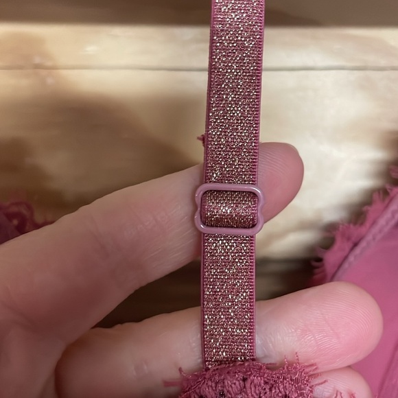 Aerie size XL Mauve Pink Lace T-back Adjustable Straps Super Soft Bralette - Picture 5 of 6